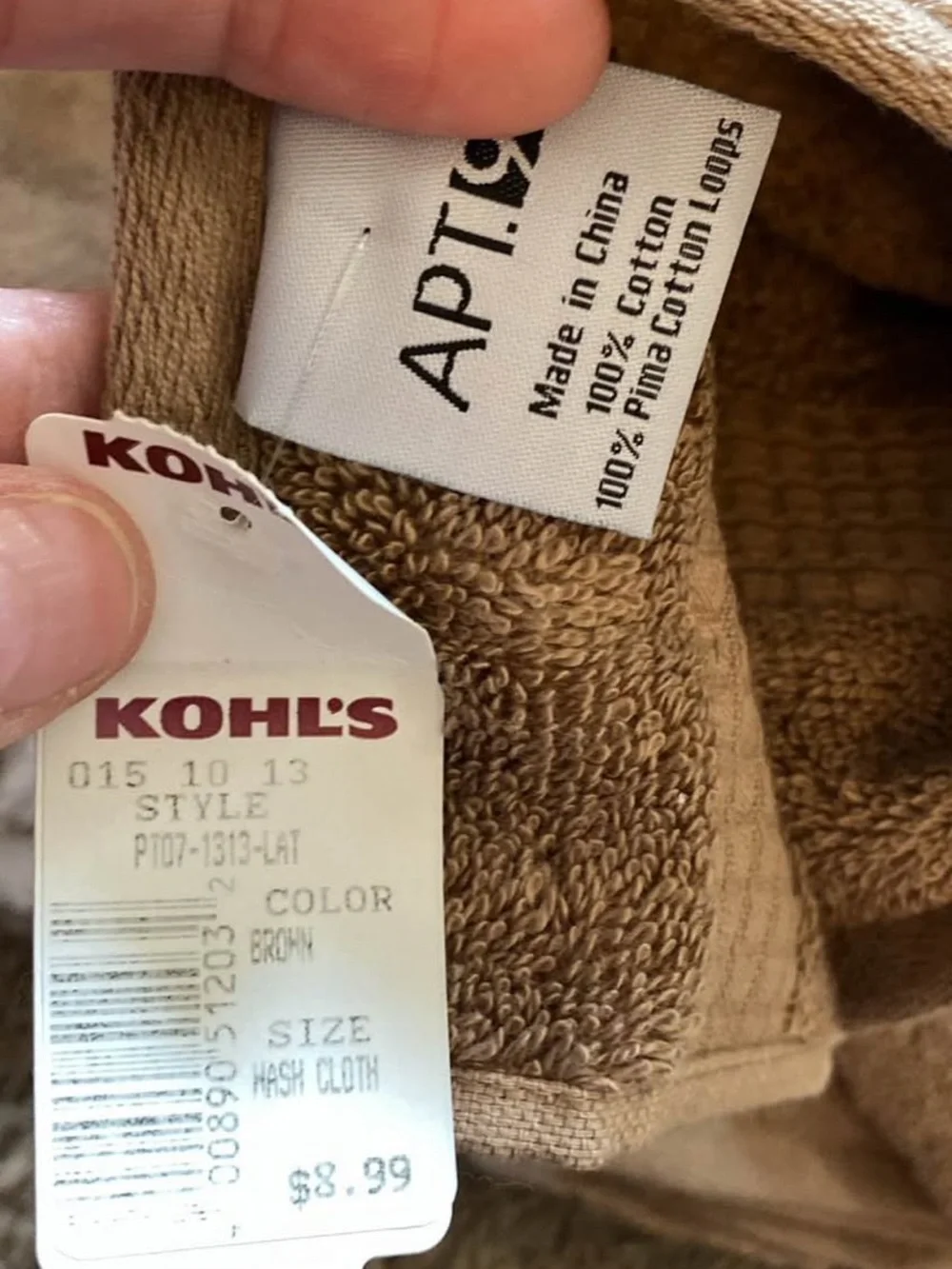 Apt. 9 Brown Cotton Washcloths - Set of 4